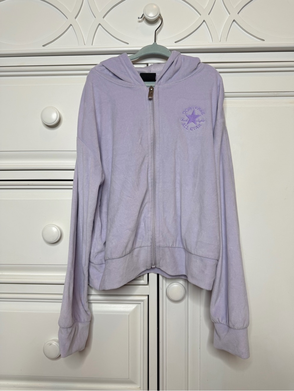 Girls’ Converse Lavender Full-Zip Hoodie | Size M (10–12)